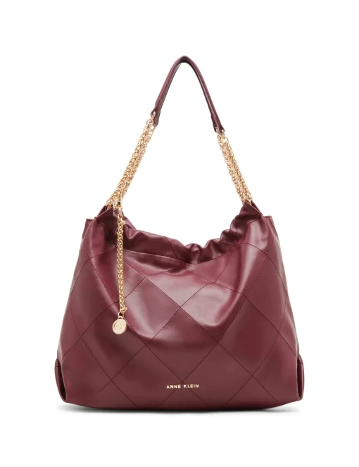 Best Anne Klein Soft Stitched Quilted Hobo With Chain Strap