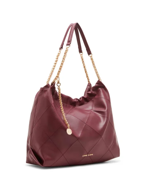 Online Anne Klein Soft Stitched Quilted Hobo With Chain Strap