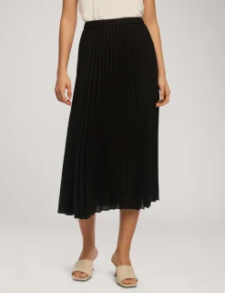 Discount Anne Klein Solid Pull On Pleated Skirt Anne Black