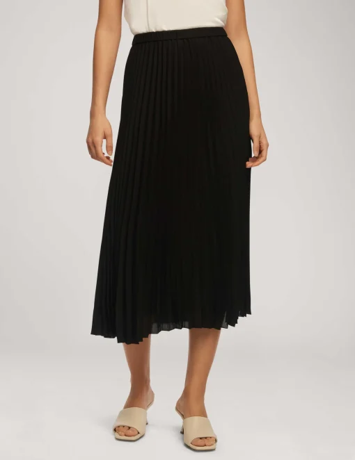 Discount Anne Klein Solid Pull On Pleated Skirt Anne Black