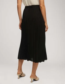 Discount Anne Klein Solid Pull On Pleated Skirt Anne Black