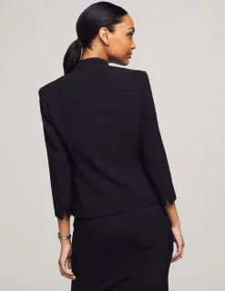 Shop Anne Klein Stand Collar Jacket Anne Black