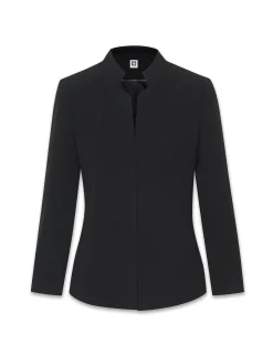 Shop Anne Klein Stand Collar Jacket Anne Black
