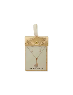 Best Anne Klein Star Charm Necklace And Earring Pouch Set