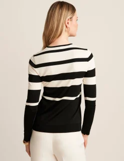 Clearance Anne Klein Striped Crew Neck Pullover Anne Blk/Anne Wht