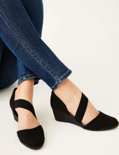 Cheap Anne Klein Tara Strap D'Orsay Wedge Black Multi Fabric