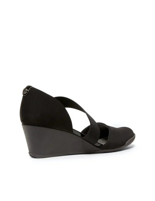 Cheap Anne Klein Tara Strap D'Orsay Wedge Black Multi Fabric