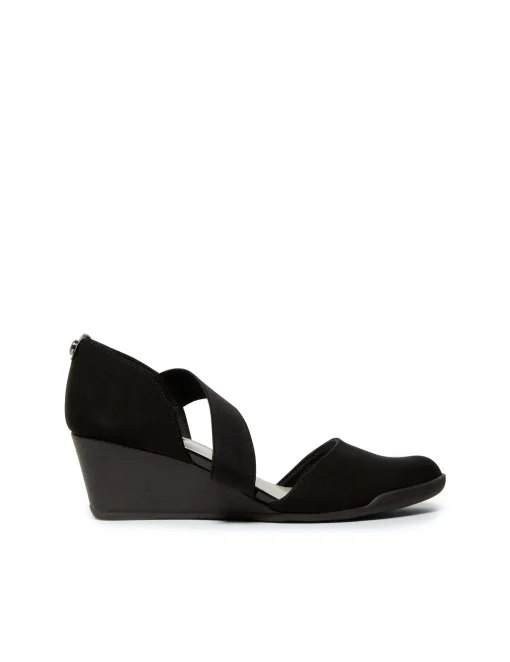 Cheap Anne Klein Tara Strap D'Orsay Wedge Black Multi Fabric