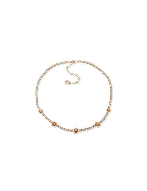 Discount Anne Klein Tennis Necklace With Stationed Flowers