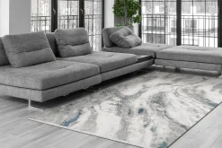 Best Sale Anne Klein The Artisan Modern Abstract Rug Collection Grey/Ivory/Blue