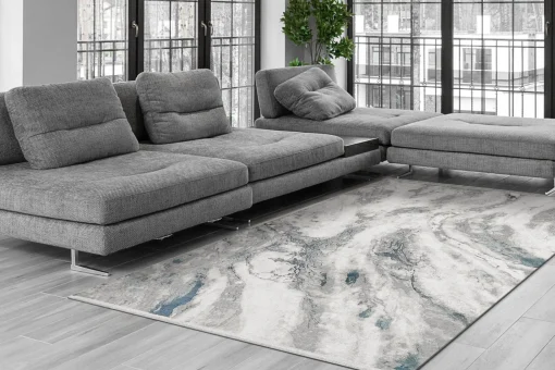 Best Sale Anne Klein The Artisan Modern Abstract Rug Collection Grey/Ivory/Blue