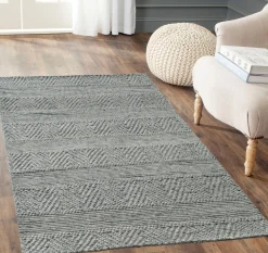 Clearance Anne Klein The Helena Contemporary Striped Rug Collection Grey