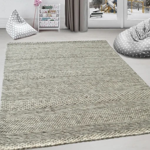 Fashion Anne Klein The Helena Contemporary Striped Rug Collection Natural Grey