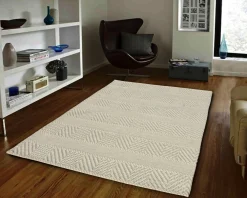 Clearance Anne Klein The Helena Modern Geometric Rug Collection Ivory