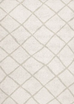 Best Anne Klein The Plush Modern Geometric Rug Collection Ivory/Beige