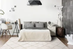 Best Anne Klein The Plush Modern Geometric Rug Collection Ivory/Beige