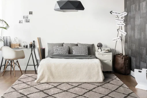 Shop Anne Klein The Plush Modern Geometric Rug Collection Grey/Dark Grey