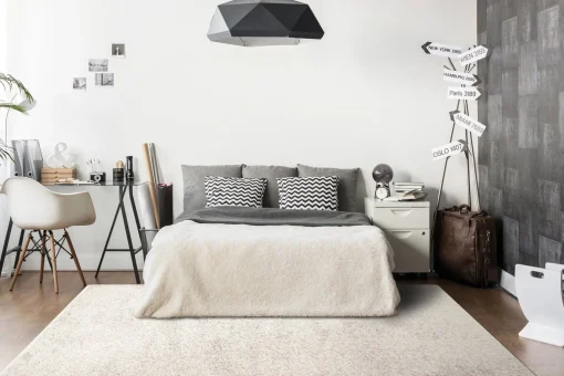 Fashion Anne Klein The Plush Modern Solid Rug Collection Ivory