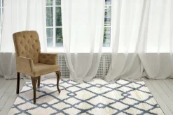 Hot Anne Klein The Printed Posh Contemporary Rug Collection Ivory/Blue