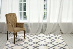 Hot Anne Klein The Printed Posh Contemporary Rug Collection Ivory/Grey