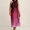 Flash Sale Anne Klein Tie Neck Halter Midi Dress Miro Multi