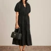 Clearance Anne Klein Tiered Puff Sleeve Midi Dress