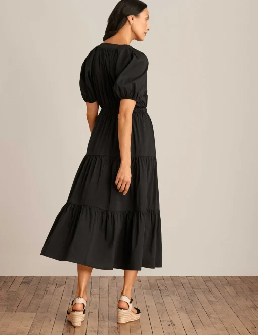 Clearance Anne Klein Tiered Puff Sleeve Midi Dress