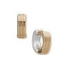Hot Anne Klein 2 Tone Ribbed Huggie Hoops