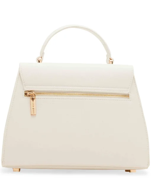 Outlet Anne Klein Top Handle Satchel With Embellished Horse Bit Detailing Anne White