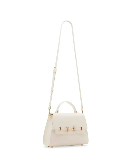 Outlet Anne Klein Top Handle Satchel With Embellished Horse Bit Detailing Anne White