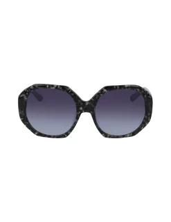 Sale Anne Klein Tortoise Geometric Oversized Sunglasses