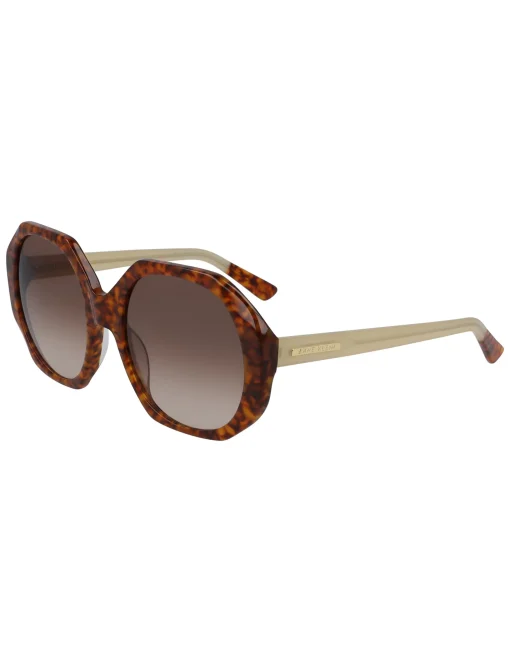 Sale Anne Klein Tortoise Geometric Oversized Sunglasses