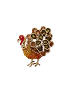 Shop Anne Klein Turkey Brooch In Gift Box
