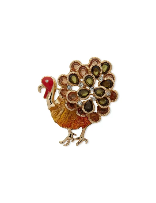 Shop Anne Klein Turkey Brooch In Gift Box