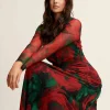 Cheap Anne Klein Twist Front Maxi Dress Titian Red Multi