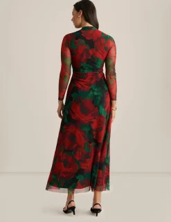 Cheap Anne Klein Twist Front Maxi Dress Titian Red Multi