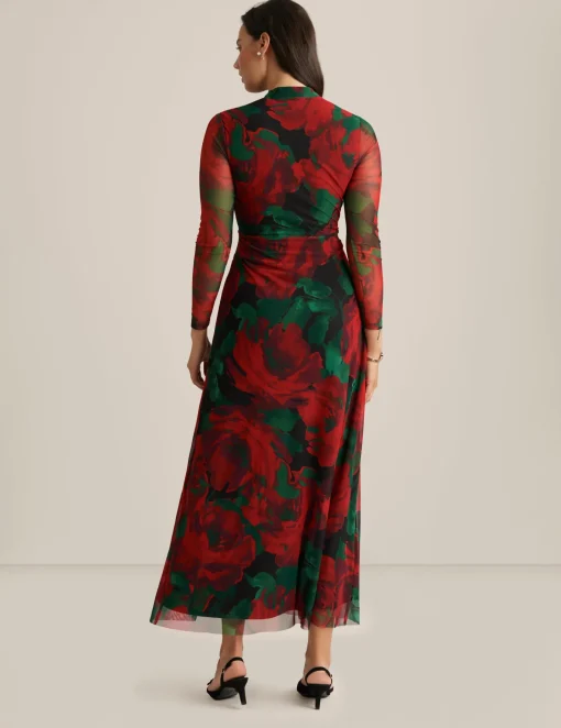 Cheap Anne Klein Twist Front Maxi Dress Titian Red Multi