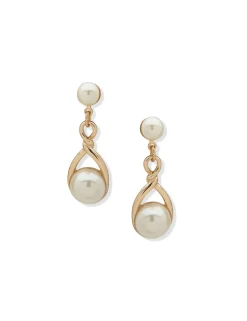 Best Sale Anne Klein Twisted Pearl Post Linear Earrings
