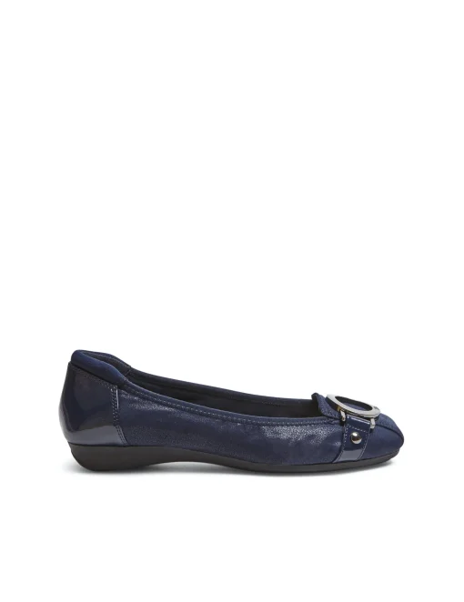 New Anne Klein Umeko Flat-Wide DARK NAVY