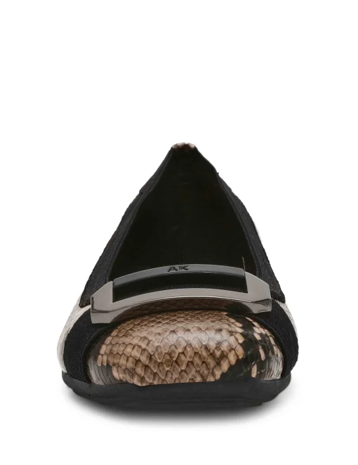 Sale Anne Klein Uplift Flat BLK/WHT SNAKE