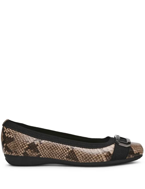 Sale Anne Klein Uplift Flat BLK/WHT SNAKE