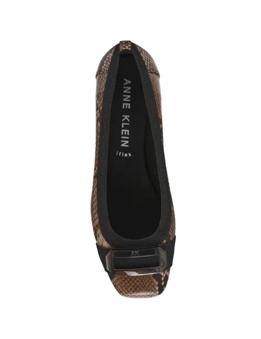 Sale Anne Klein Uplift Flat BLK/WHT SNAKE