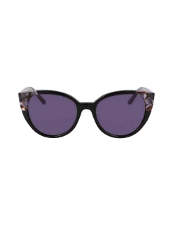 Fashion Anne Klein Uplifting Rounded Cat-eye Sunglasses BLACK