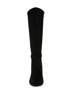 New Anne Klein Vella Wide Calf Tall Boot Black Micro Suede