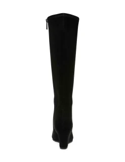 New Anne Klein Vella Wide Calf Tall Boot Black Micro Suede