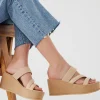 Clearance Anne Klein Velma Flatform Sandal- Sale Natural Raffia