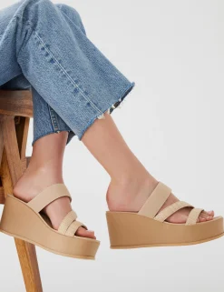 Clearance Anne Klein Velma Flatform Sandal- Sale Natural Raffia