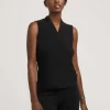 Store Anne Klein V-Neck Triple Pleat Top
