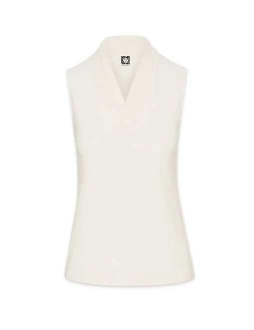 Online Anne Klein V-Neck Triple Pleat Top