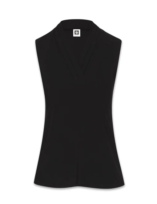 Online Anne Klein V-Neck Triple Pleat Top